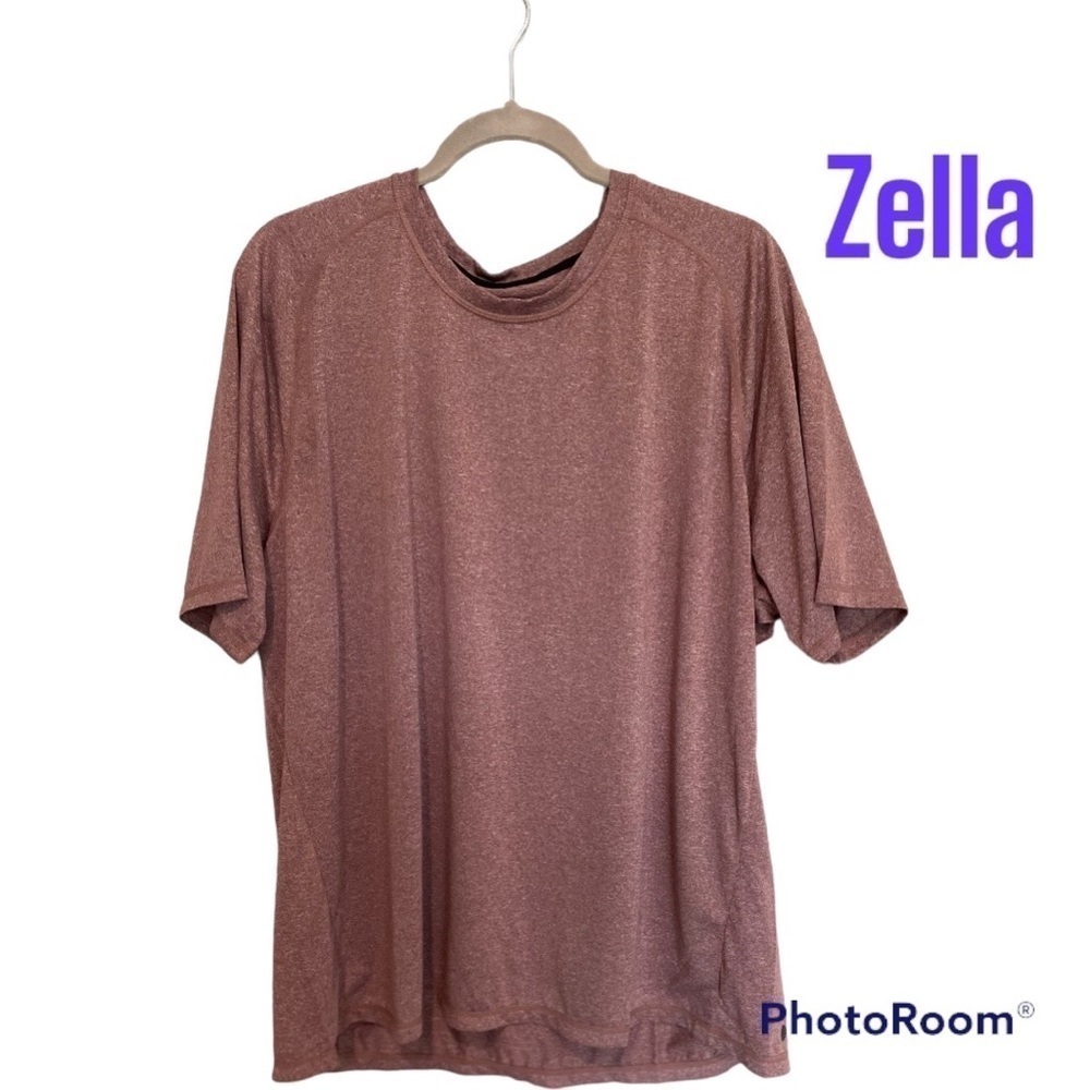 Zella purple taupe melange short sleeve  Active top pull on top size 2XL